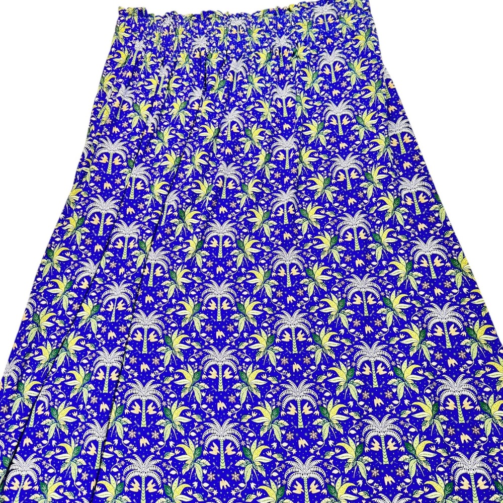 Boden Maxi Skirt Blue Palm Tree Print Elastic Waist Women's‎ US 12R Pockets NWT - Picture 16 of 16